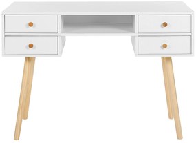 Secretária branca com 4 gavetas 110 x 55 cm LEVIN Beliani