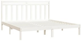 Estrutura de cama 200x200 cm madeira maciça branco