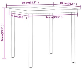 3 pcs conjunto de jantar para jardim com almofadões bege
