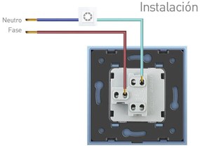 Interruptor com 1 botão, Moldura frente preto vidro temperado