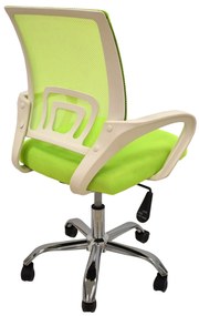 Cadeira de escritório FISS NEW (M), branco, rede e tecido verde
