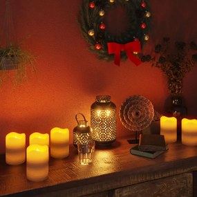 335779 vidaXL Velas LED sem chama 24 pcs c/ controlo remoto branco quente