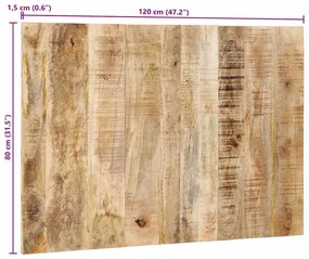 Cabeceira 120 cm madeira de mangueira áspera maciça