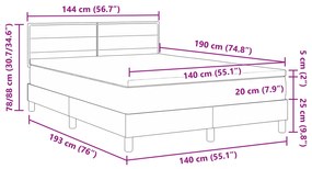 Cama Box com Colchão Castanha 140x190 cm Tecido