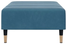 Apoio de pés 77x55x31 cm veludo azul