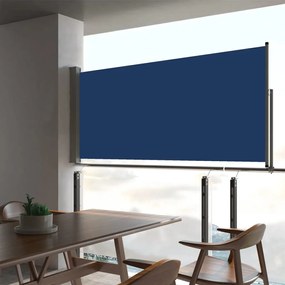 vidaXL Toldo lateral retrátil para pátio 60x300 cm azul