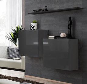 Armário Suspenso Casével – 60x60 cm – Cinzento com Porta Alto Brilho e