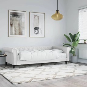 Sofá-cama com colchão 90x200 cm couro artificial branco