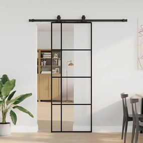 Porta deslizante c/ conj. ferragens 76x205cm vidro ESG preto