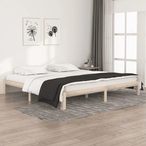 vidaXL Estrutura de cama 200x200 cm madeira de pinho maciça