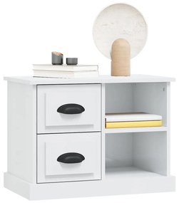 Mesa de cabeceira 60x35,5x45 cm branco brilhante