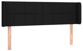 Cabeceira de cama c/ luzes LED tecido 147x16x78/88 cm preto
