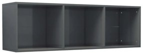 Estante/móvel TV derivados de madeira cinzento brilhante