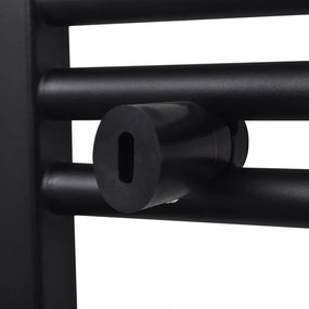 Aquecedor toalhas casa de banho curvo 500 x 1160 mm preto