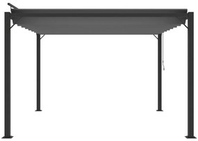 Gazebo c/ telhado de persiana 3x3 m tecido antracite e alumínio