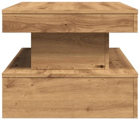 Mesa de centro com luzes LED 90x50x40 cm carvalho artisiano
