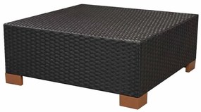 8 pcs conjunto lounge de jardim c/ almofadões vime PE preto