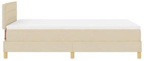 Cama Box Spring com Colchão Creme 120x200 cm Tecido