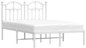 Estrutura de cama com cabeceira 120x200 cm metal branco