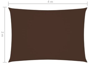 Para-sol estilo vela tecido oxford retangular 2x4 m castanho