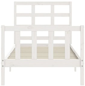 Cama sem colchão 90x190 cm madeira de pinho maciça branco
