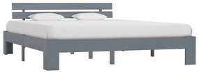 Estrutura de cama 180x200 cm pinho maciço cinzento