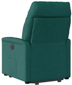 Poltrona reclinável elevatória tecido verde-escuro