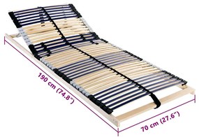 Base de ripas Manual Castanho 70 x 190 cm Madeira e Metal