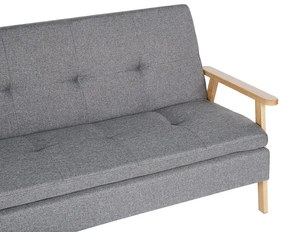 Sofá-cama estofado em tecido cinzento claro TJORN Beliani