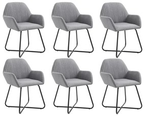 vidaXL Cadeiras de jantar 6 pcs tecido cinzento-claro