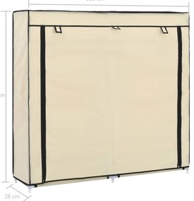 Sapateira com cobertura 115x28x110 cm tecido cor creme