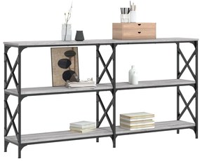 Mesa consola 156x28x80,5cm derivados de madeira cinzento sonoma