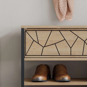 Cabideiro Berlin BA – Nogueira e Preto – 120x200x35 cm