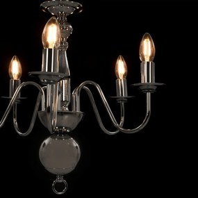 Lustre de 5 lâmpadas E14 prateado