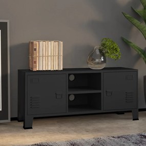 vidaXL Móvel de TV industrial 105x35x42 cm metal preto