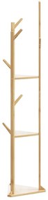 Cabide com ganchos e prateleiras 39x33x166 cm bambu