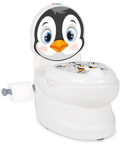 Bacio, penico infantil My little Pinguim de sanita com som de descarga e suporte para papel higiénico