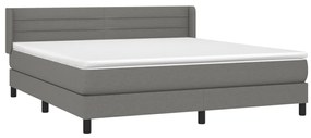 Cama com molas/colchão 180x200 cm tecido cinzento-escuro