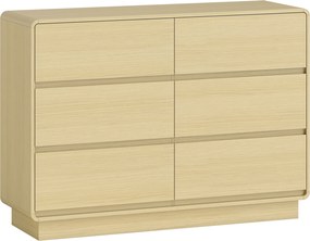 Cómoda com 6 Gavetas Bordos Arredondadas Cómoda para Sala Cozinha Entrada Escritório 120x38x86 cm Madeira
