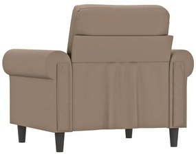 Poltrona 60 cm couro artificial cappuccino