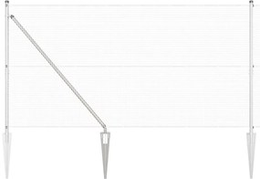 Cerca de Arame Welded com 13 Postes de Espeto 1.2x25 m Aço Galvanizado