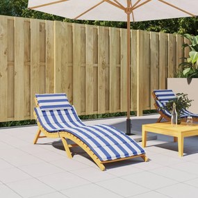 vidaXL Almofadão p/ espreguiçadeira tecido oxford riscas azul/branco