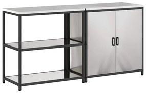 Conjunto de Armazenamento de Cozinha com prateleira 2 pcs Prata