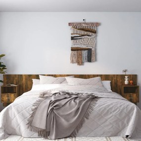 Cabeceira cama + armários madeira processada carvalho fumado