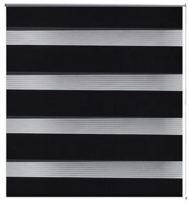 Estore de rolo 60 x 120 cm, linhas de zebra / Preto