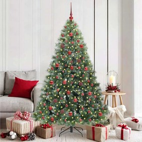 vidaXL Árvore de Natal Artificial com 300 LEDs Verde 180 cm PE e PVC