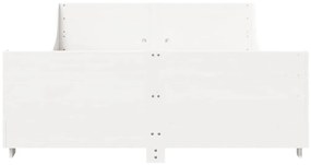 Cama sem colchão 120x190 cm madeira de pinho maciça branco