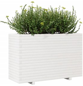 Vaso/floreira de jardim 110x40x72 cm pinho maciço branco