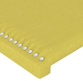 Cabeceira de cama c/ luzes LED tecido 144x5x78/88 cm verde