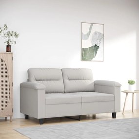 vidaXL Sofá de 2 lugares 120 cm tecido de microfibra cinzento-claro